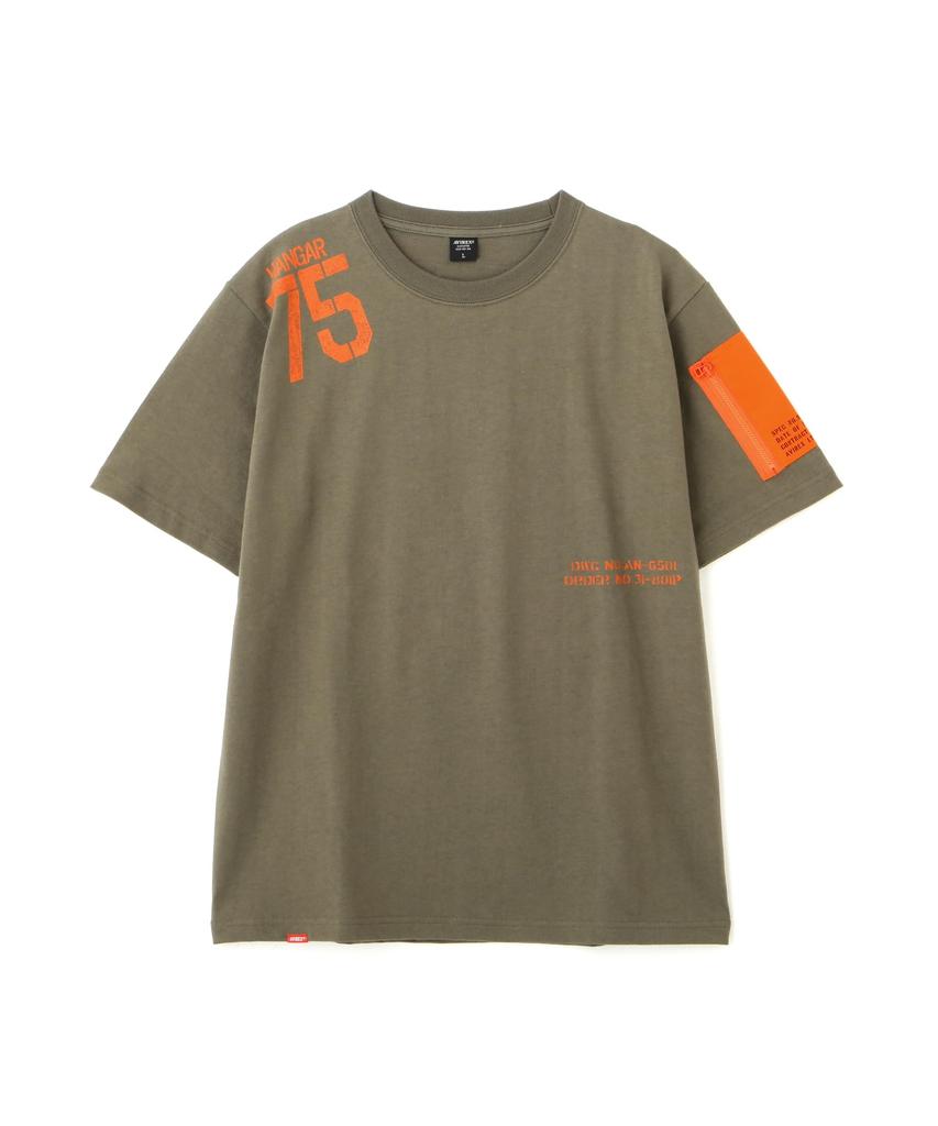 AVIREX REMODEL DESIGN CREW NECK T-SHIRT M olive 783-3934025