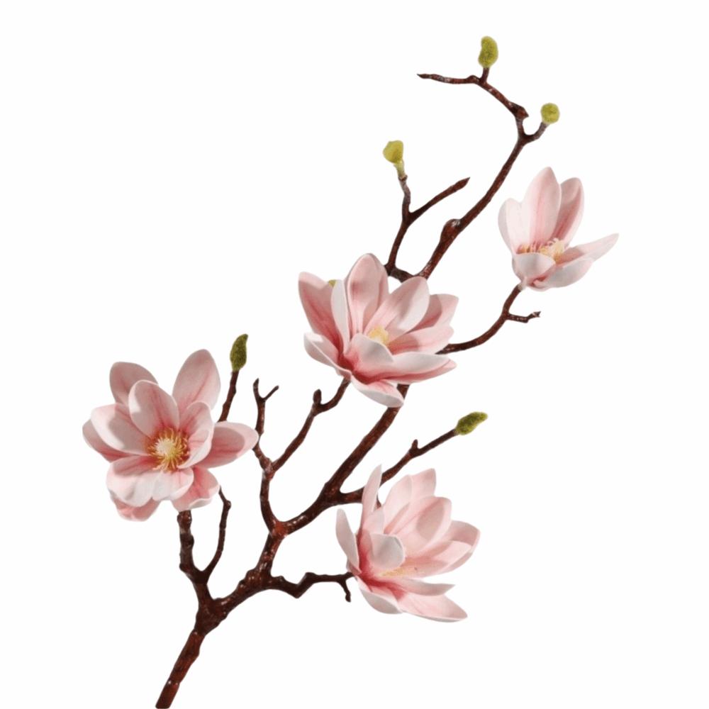 Multi-Bloom Artificial Magnolia Flowers Branch Blossom Plastic Fake Flower Living Room Ornaments
