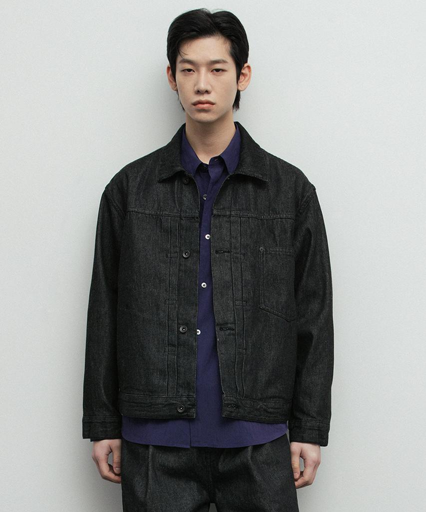 Blankroom Trucker Jacket_Clean Black