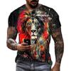 Men'S Casual Trend Men'S Short Sleeve Crew Neck Animal Digital Printed T-Shirt