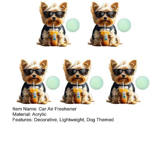 Yousheng Car Air Freshener Clips Cute Milk Tea Puppy Acrylic Car Vent Clip with Replaceable Scent Pads 2D Dashboard Decor Easy Clip-On Gift for Dog