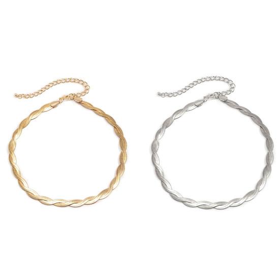 Yousheng Halskette Kaltes Gefühl Schlangenknochen Schnur Stil Nicht Brechend Trendig Gold Silber Farbe Geflochtene Kette für Verabredungen