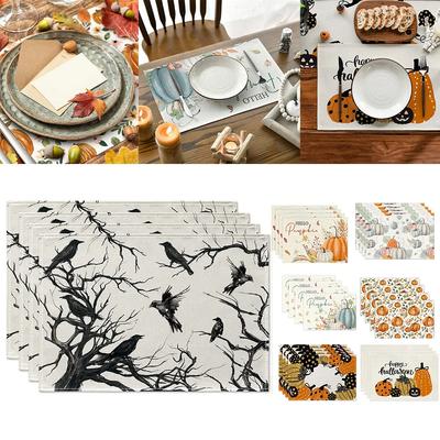 Holiday Placemats Thanksgiving Placemats Dining Room Dining Table Charming Table Decoration Indoor And Outdoor Use