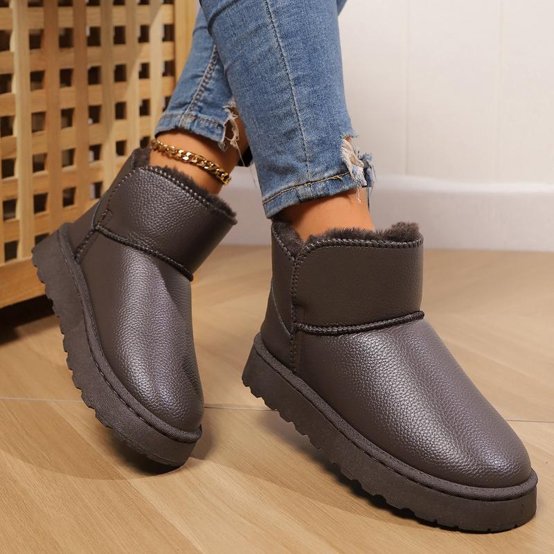Mode 2024 Damen Flachsohle Knöchel Schneestiefel Winter Dicksohle Lässige Warme Baumwollschuhe Mode Zuhause Kurzer Schaft Damenstiefel