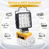 LED Work Light for Dewalt & for Milwaukee Battery 48W Protable Floodlight Flashlight USB&Type C Charging Lamp Tools for Job Site