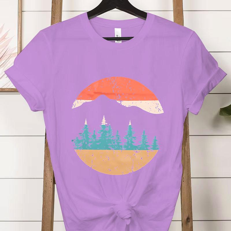 Vintage Abenteuer Berg Grafik T-Shirts Damen Lustiges Naturfreund Geschenk Klassische Oberteile Frau Abenteuer Draußen Berg T-Shirt