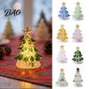 Clear Glass Tree with Gold Star Handmade Christmas Lighted Figurine, Mini Luminous Xmas Gift for Friends Night Light, Art Tabletop Holiday Decoration