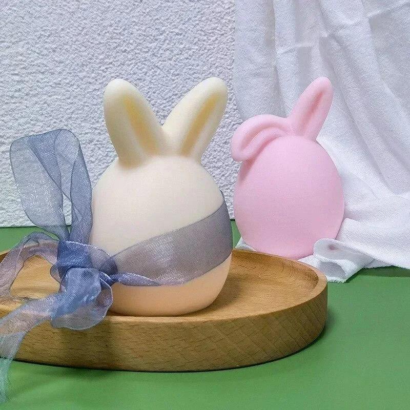 Handgefertigte Formen Kaninchenform Kerze Silikonform Ostern Kuchen Schokolade Form Niedliche Blutzeichnung Silikonformen Zubehör Werkzeuge