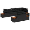 Garden Sofa Set with Cushions and Storage 8 Pcs Black Poly Rattan