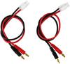 2PCS Tamiya to 4mm Gold Banana Plug Charging Cable | 14AWG Silicone Wire | 30cm Length | For RC Batteries and Chargers