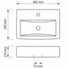 Ceramic Washbasin with Faucet Overflow Hole White Rectangular