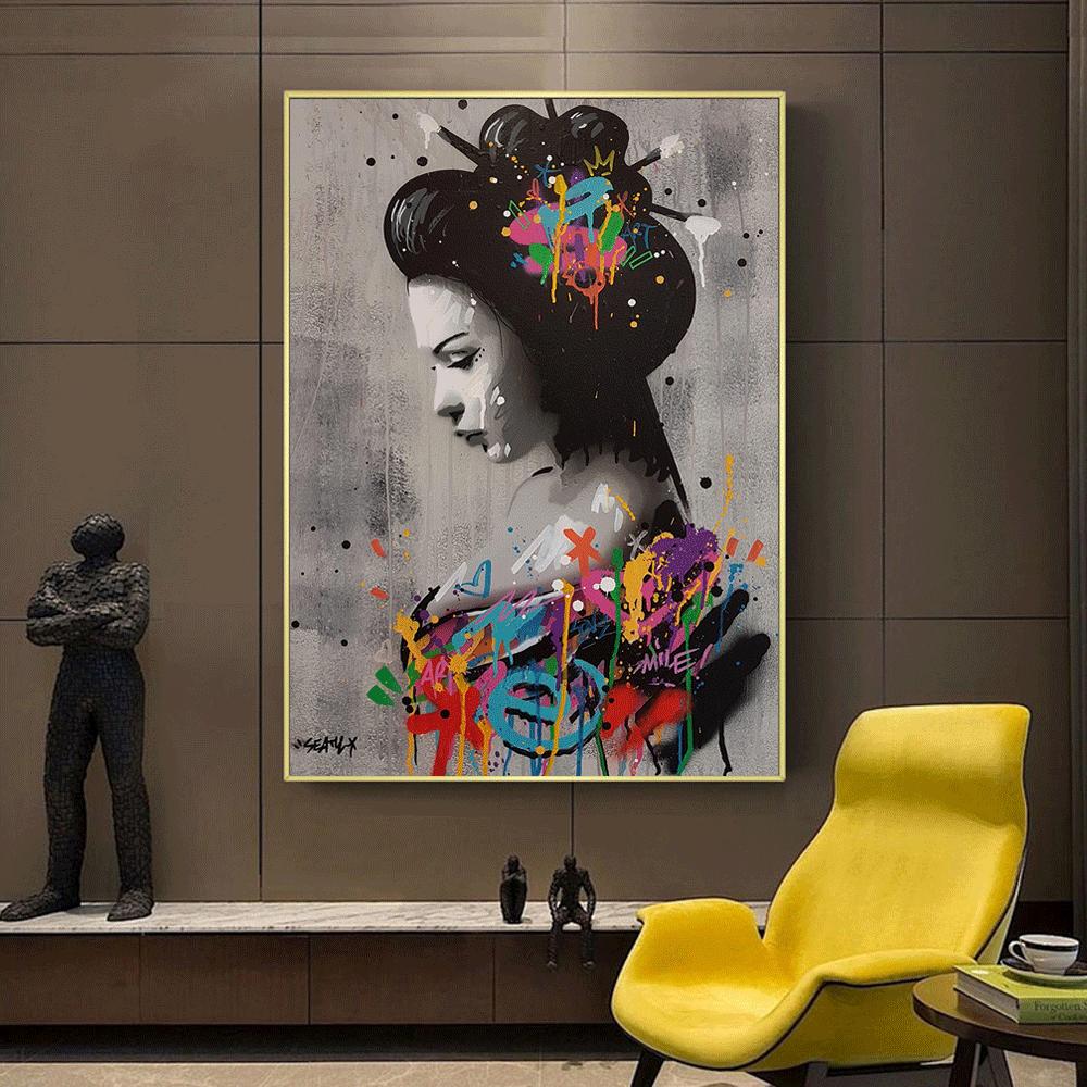 Nordic Modern Home Decor Girl Art Painting Picture for Bedroom Living Room Decoration Canvas Wall Creative Art Postes And Prints