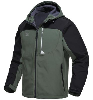 Outdoor Soft Shell Jacket Water Repellent Military Parka Thermal Climbing Clothes Jumper Outerwear Hiking Wear Mountain Parka with Hood Green [Gopune]