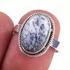 Natural Dendrite Opal Gemstone Handmade 925 Solid Sterling Silver Ring S.7 v9M72
