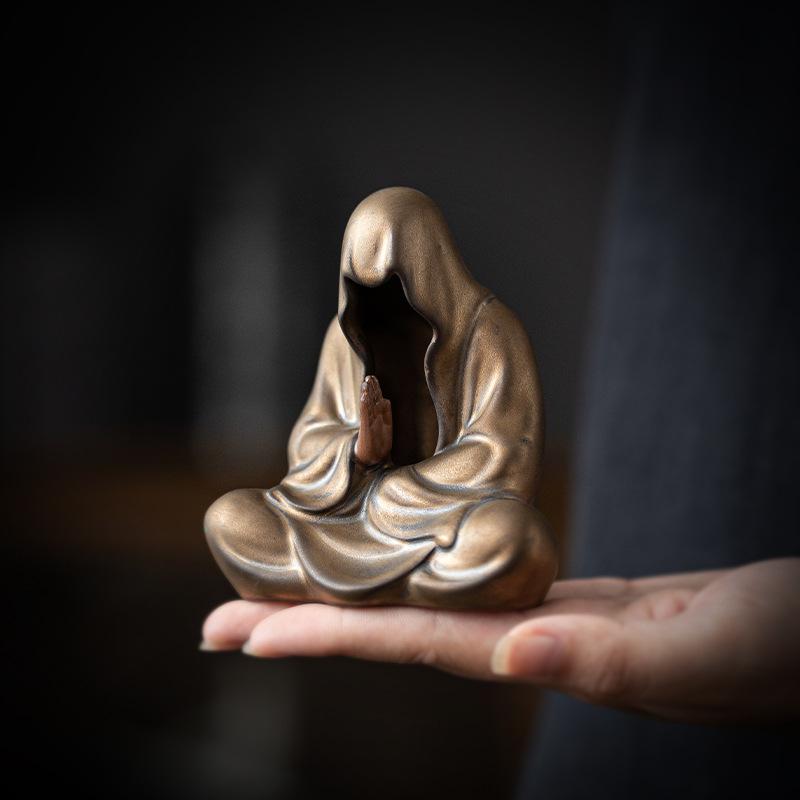 Ceramic Zen Character No Phase Buddha Decorative Statue-Home Room Office Room Tea Flower Pot Landscape Aquarium Decorations