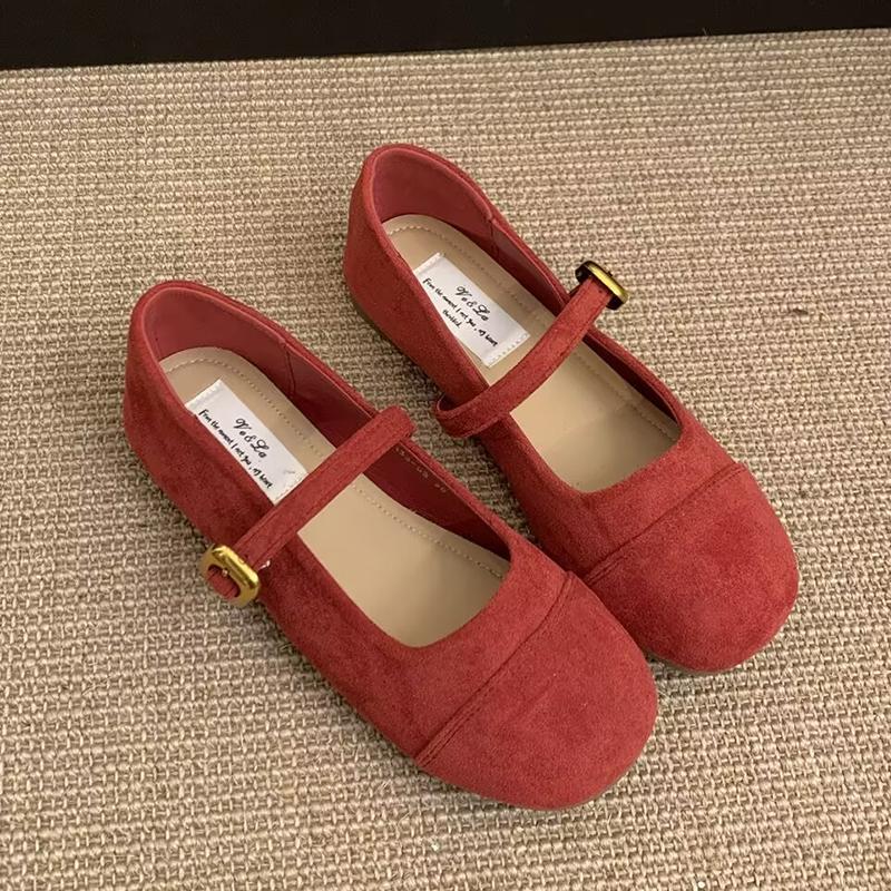 Retro shallow single shoes women's spring and autumn new shoes gentle soft flat Mary Jane shoes