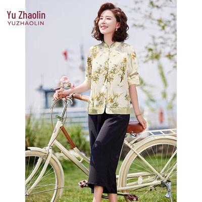 YUZHAOLIN Mid-Aged Women's Summer Chiffon Set