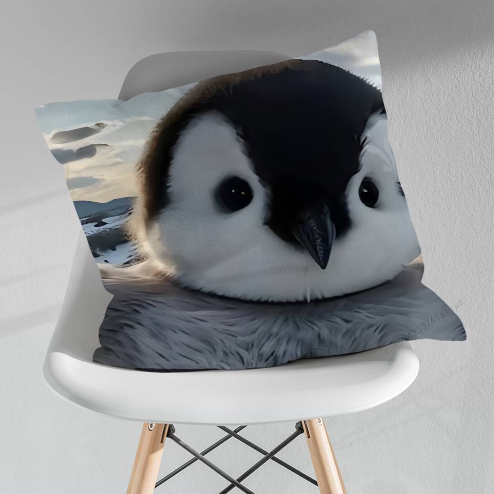 Cute Little Penguin Pillow Case For 30x30cm45x45cm55x55cm For Home Bedroom Decoration And Protector