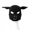 Pink Pig Mask Sexy Cosplay Role Play Pig Full Head Mask Soft PU Leather Puppy Hood Stage Performance Props