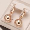 Trendy Gold Color Ball Pendant Full Zircon Hoop Earrings for Women Personality Accessories Fashion Jewelry