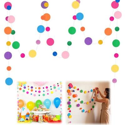 Round Dots Polka Dot Garland Paper Colorful Dot Garland Party Garland  Birthday Party Decorations