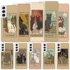 Tarot Card Cute Art Cats Capa Macia Para Samsung Galaxy M12 M21 M30S M31 M32 M51 M52 Capa de Telefone Nota 8 9 10 + 20 Ultra J4 J6 Plus