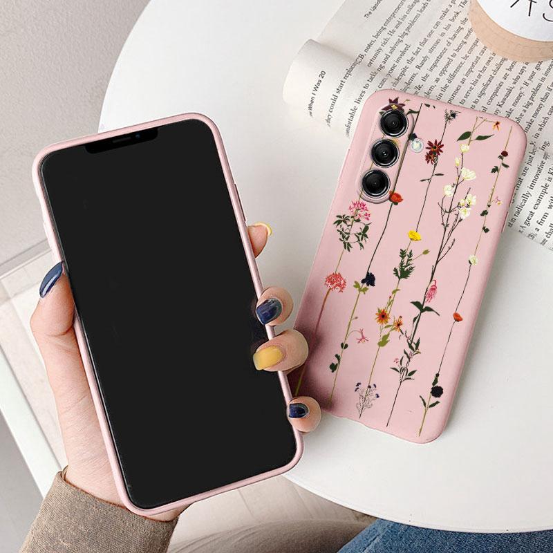 Hülle Funda Für Samsung Galaxy M14 M34 M54 5G Cover Bunter Blume Herz Cartoon Weiches TPU Couqe Für Samsung M 14 Leopard Capa