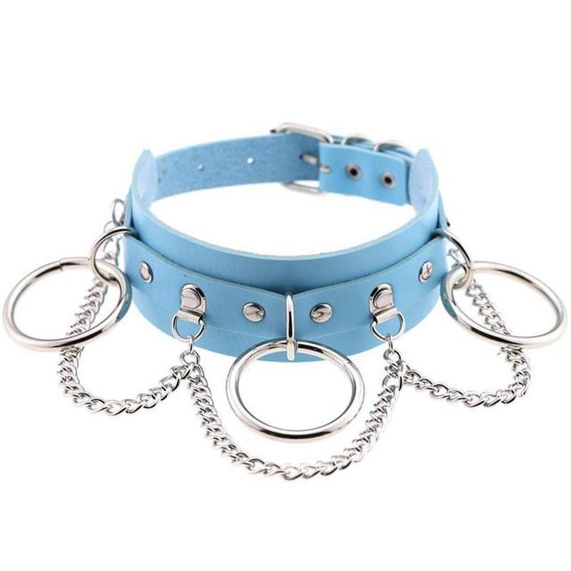 1 pezzo girocollo in pelle collare femminile per donna catena punk gotica collana Harajuku sexy girocollo vegano festival gioielli gotici per ragazze