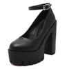 Fashion New Spring Autumn Casual High-heeled Shoes Sexy Ruslana Korshunova Thick Heels Platform Pumps Black White Size Women Shoes