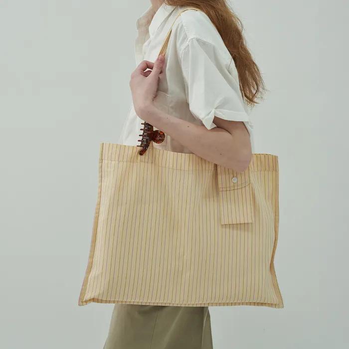 Square Eco Bag - Stripe Yellow
