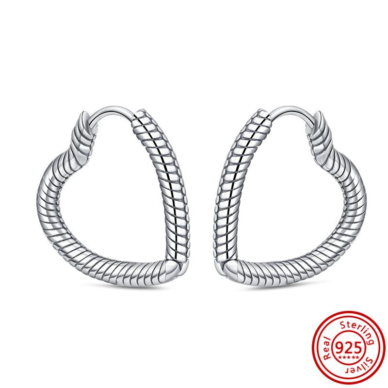 925 Sterling Silber Charm Doppel Creolen Ewige Herz Ohrringe Damen Mode Anhänger Funkelnde Pavé Ohrstecker Geschenke