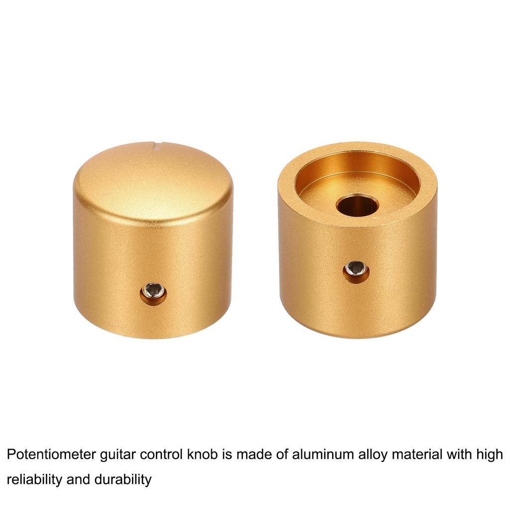 Uxcell Aluminium Potentiometerknoppar Universella Volym Tonkontrollknoppar för Gitarr Bas Guld 3-pack 1/4" (6 mm) 15/16"
