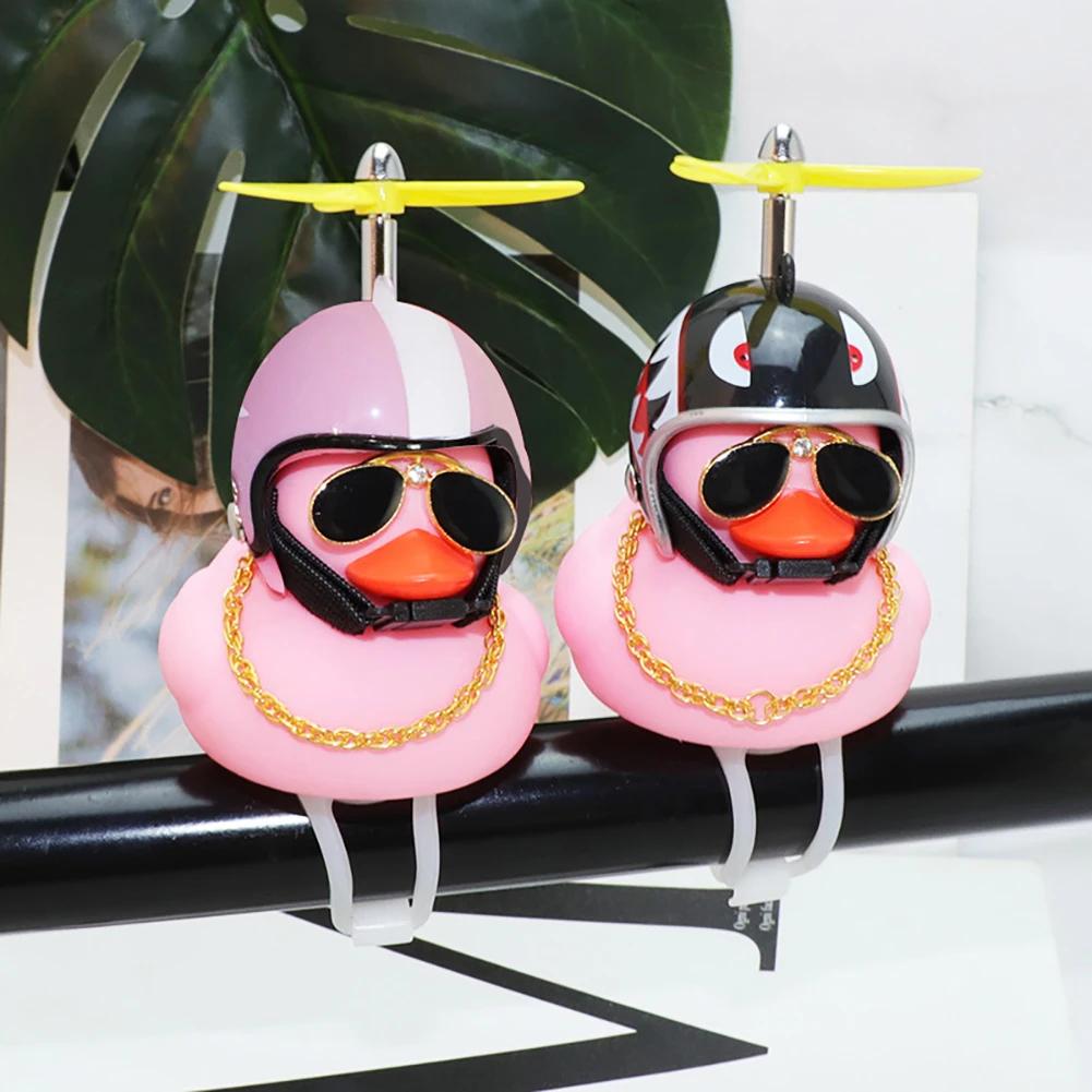 Luminous Airscrew Helmet Standing Duck Broken Wind Small Yellow Duck Motorbike Bicycle Cycling Light Moto Motorcycle Accessories