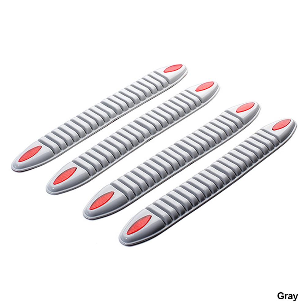 4PCS 41.5CM Car Protector Front Bumper Lip Splitter Silane Rear Bumper Protector Guard Scratch Sticker Rubber White