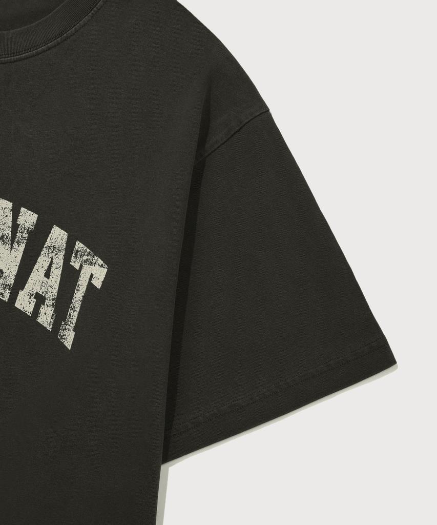 COVERNAT Cracked Arch Logo Dyed T-Shirt Charcoal