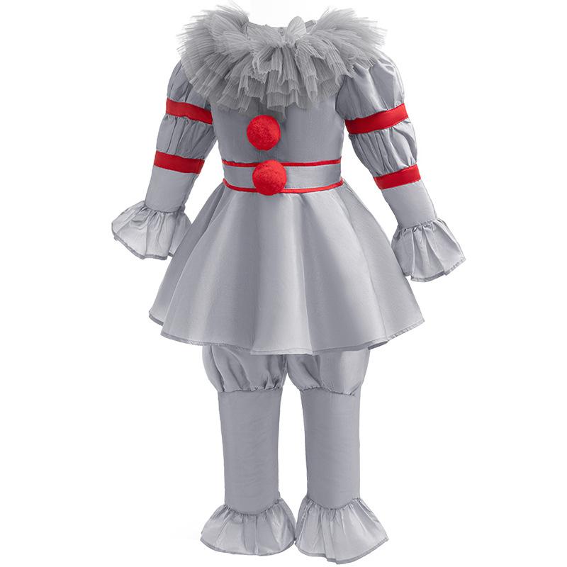 Fantasia Cosplay Joker Infantil Horror Manga Bufante Gola de Tule Calças Halloween Natal