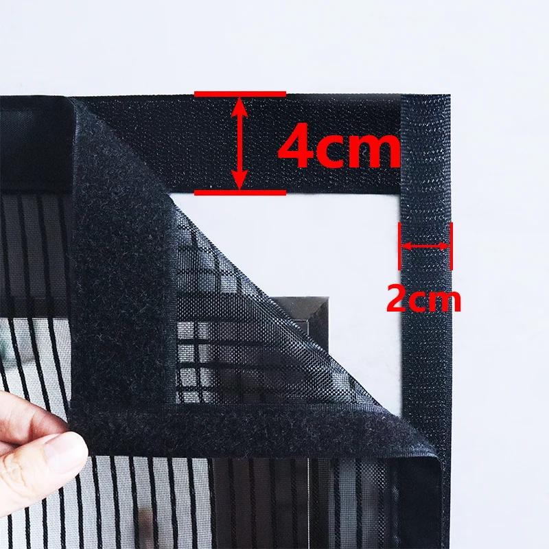 Magnetic Door Screen Mosquito Net Mesh Black Fly Insect Invisible Self-adhesive for Kitchen Indoor Living Room