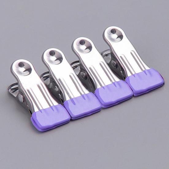 20 Pcs Drying Clips with Rubber Seal Anti-slip Strong Claw Stainless Steel Thickened Clothes Pins Chip Clips Photo Drying Holders Kitchen Food Snack
