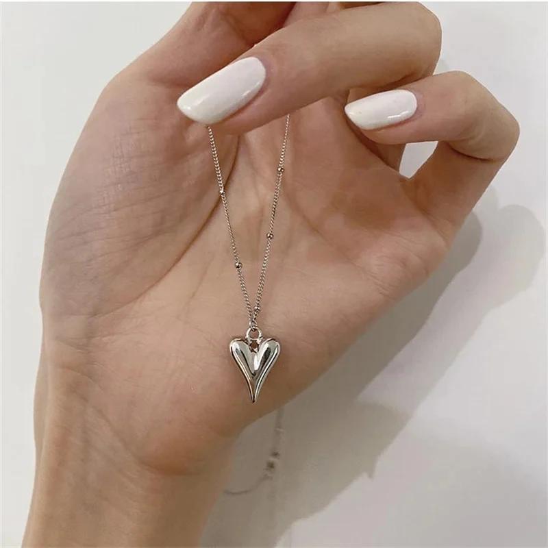 Stacking and Wearing Type Double Layer Geometric Titanium Steel Pendant Necklace for Women Charm Clavicle Chain Fashion Jewelry