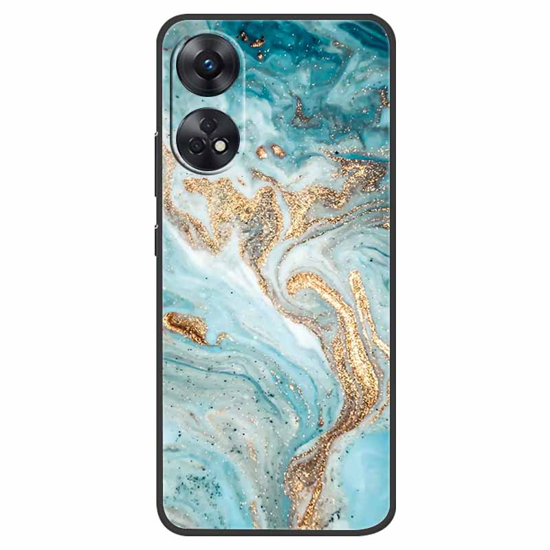 Hülle Für Oppo Reno 8T Abdeckung Schwarzes Silikon Weiche Handy Rückseitenhüllen für Oppo Reno8 T 4G Fundas Reno8T CPH2481 6.43" Süße Fundas