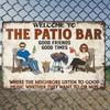 1pc Classic Metal Sign, Metal Welcome To The Patio Bar Good Friends Good Times, Good Music Couple Husband Wife Wall Decor