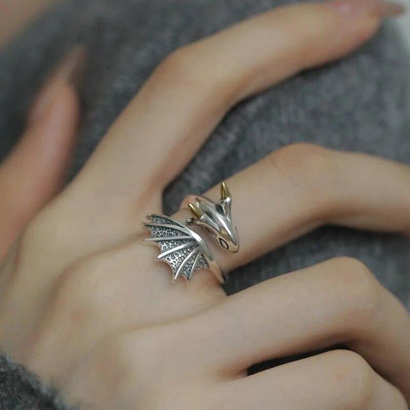 Dragon Punk Ring for Women Girl Party Gift Retro Hiphop Fashion Jewelry Jclowsexy