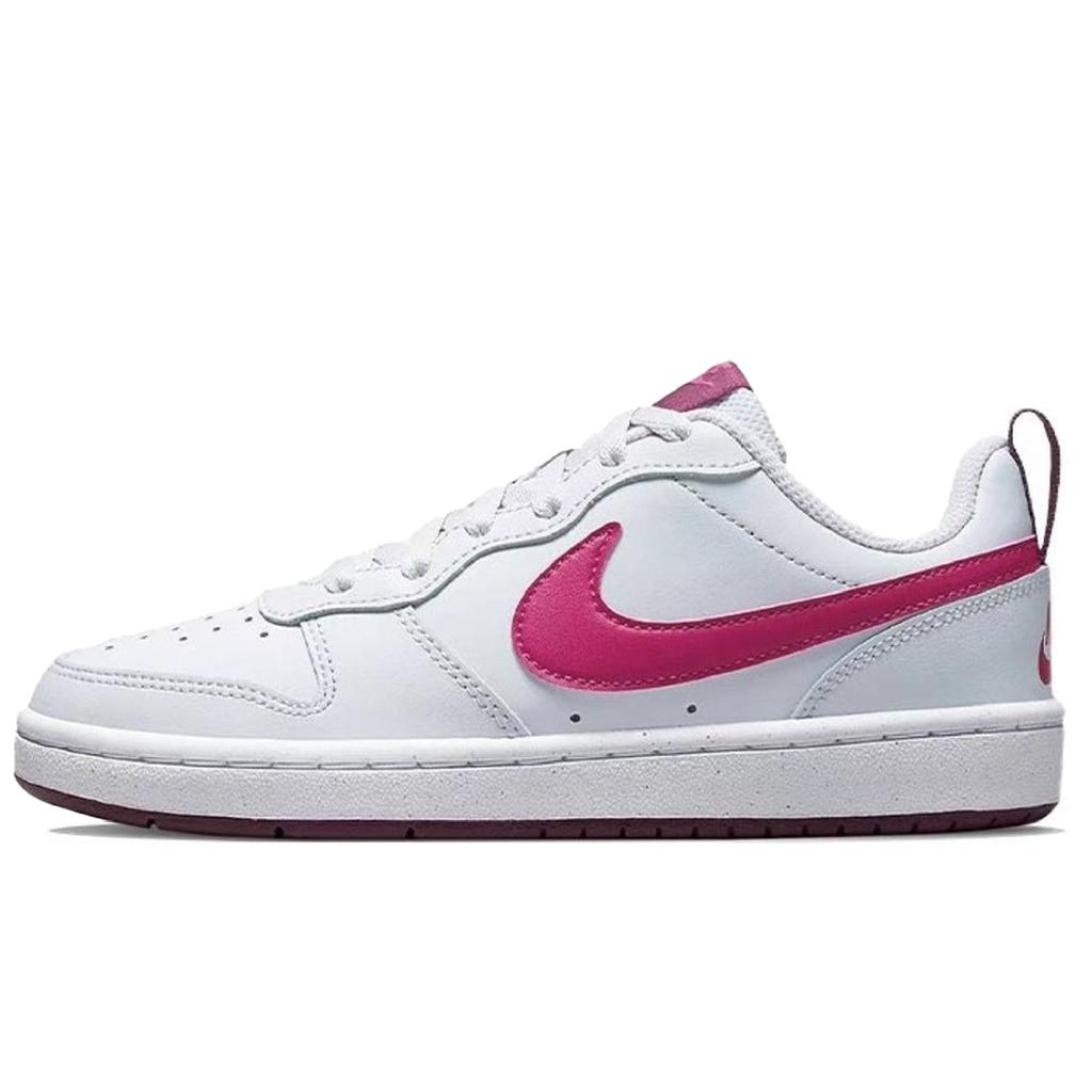 Nike Court Borough 2 Leather Abrasion Resistant Slip Resistant Low Top Skateboard Shoes Women's Pink BQ5448-015(Team2096-SBOX)