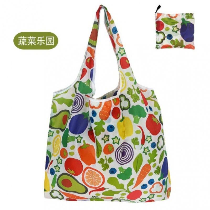 Women's Foldable Shopping Bag, Lightweight Nylon Waterproof Reusable Tote Bag, Portable Shoulder Handbag for Grocery Shopping