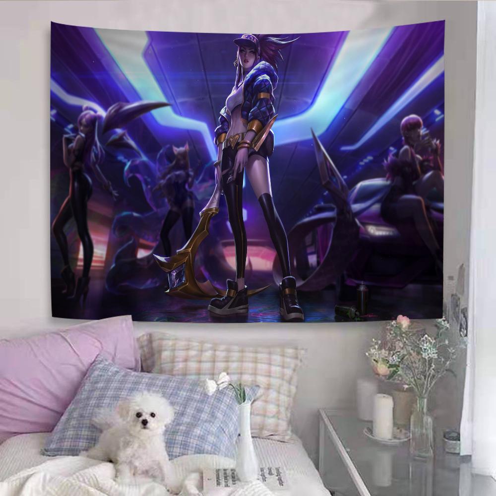 KDA Ahri Akali Kaisa Seraphine Hanging Bohemian Tapestry Cheap Hippie Bohemian Wall Tapestries Mandala Wall Hanging