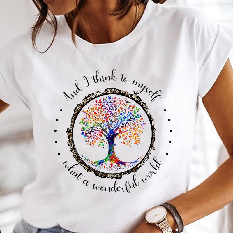 Short Sleeve Forest Adventure Camper Clothing Casual Tee Top Summer Women Tshirt Female Lady Print Fashion Graphic T-shirt