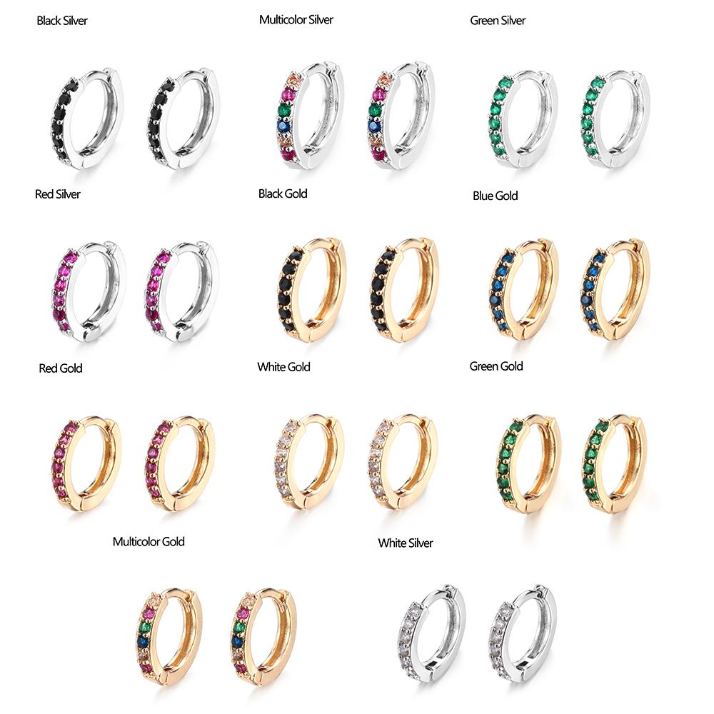 Hoop Earring Body Jewelry Zircon Ear Stud CZ Ear Piercing Cubic Zirconia Colorful CZ Earrings