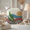 Classic Sunrise Cartoon Cushion Cover Antidustmite Pillowcase Invisible Zipper Silky Short Plush Sofa Cushion Cover