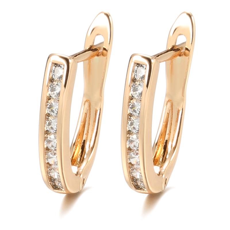 Luxury Green Natural Zircon Stud Earrings For Women Beautiful Rose Gold Earring Wedding Engagement Jewelry