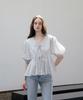 YOUNESS Blue Flower Volume Blouse